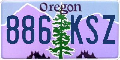 OR license plate 886KSZ