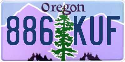 OR license plate 886KUF