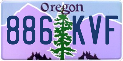 OR license plate 886KVF
