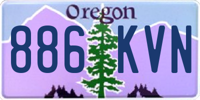 OR license plate 886KVN