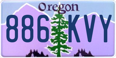 OR license plate 886KVY