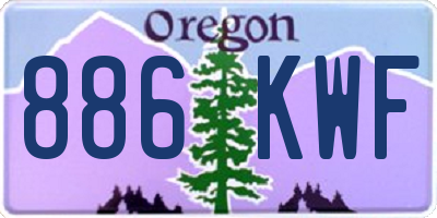 OR license plate 886KWF