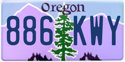 OR license plate 886KWY