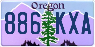OR license plate 886KXA