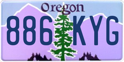 OR license plate 886KYG