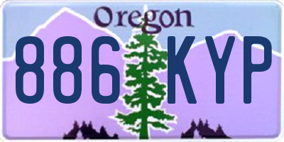 OR license plate 886KYP
