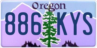 OR license plate 886KYS