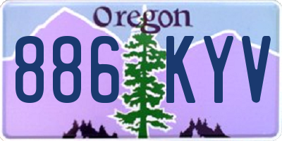OR license plate 886KYV