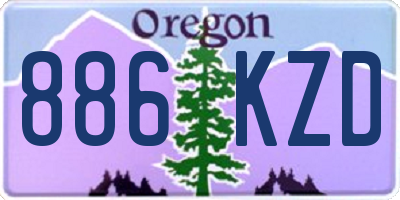 OR license plate 886KZD