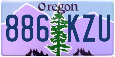 OR license plate 886KZU