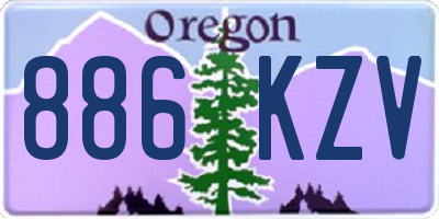 OR license plate 886KZV