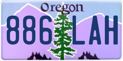 OR license plate 886LAH