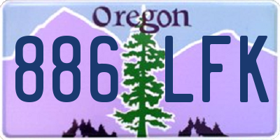 OR license plate 886LFK