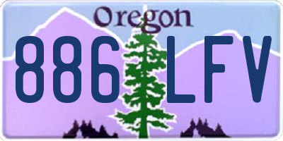 OR license plate 886LFV