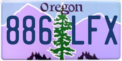 OR license plate 886LFX