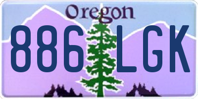 OR license plate 886LGK