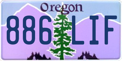 OR license plate 886LIF