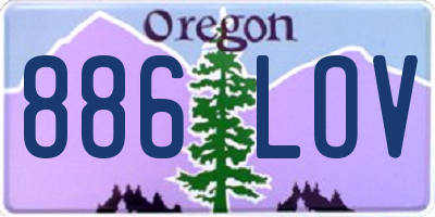 OR license plate 886LOV