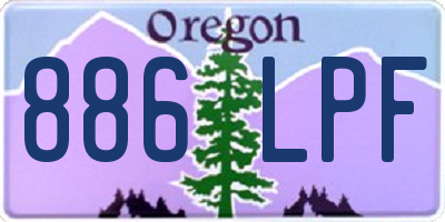 OR license plate 886LPF