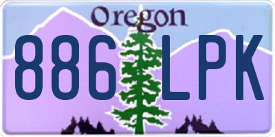 OR license plate 886LPK