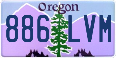 OR license plate 886LVM