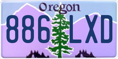 OR license plate 886LXD