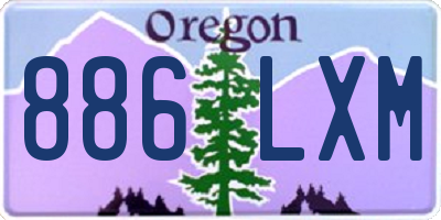 OR license plate 886LXM