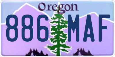 OR license plate 886MAF