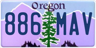 OR license plate 886MAV