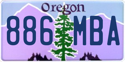 OR license plate 886MBA
