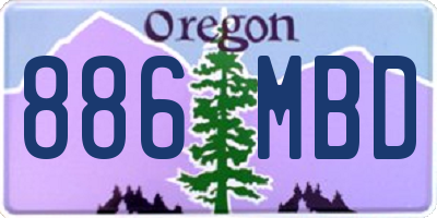 OR license plate 886MBD