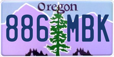 OR license plate 886MBK
