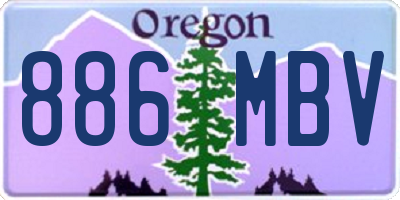 OR license plate 886MBV