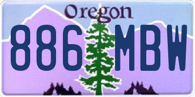 OR license plate 886MBW