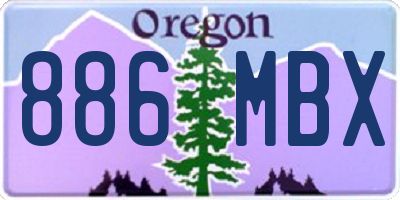 OR license plate 886MBX