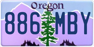 OR license plate 886MBY