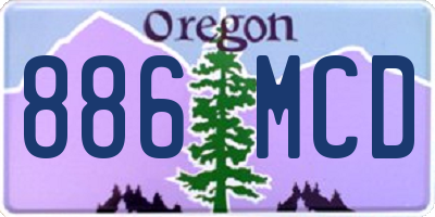 OR license plate 886MCD