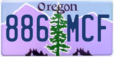 OR license plate 886MCF