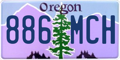 OR license plate 886MCH