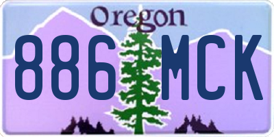 OR license plate 886MCK