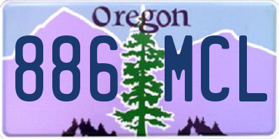 OR license plate 886MCL