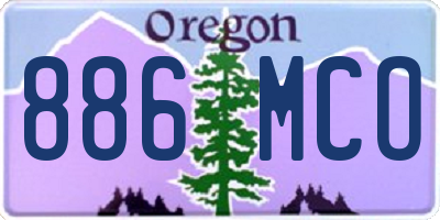 OR license plate 886MCO