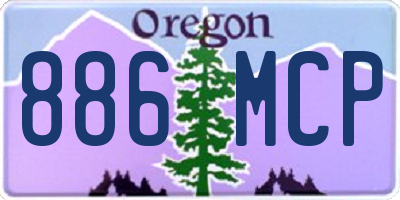 OR license plate 886MCP