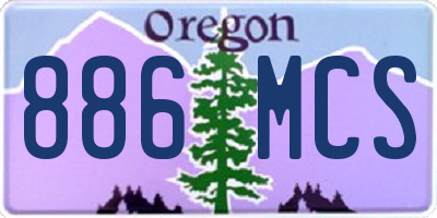 OR license plate 886MCS