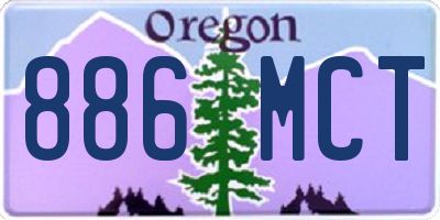 OR license plate 886MCT
