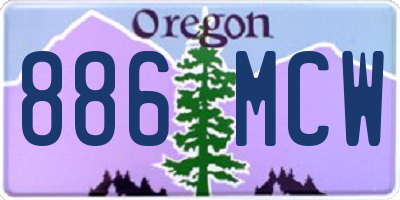 OR license plate 886MCW