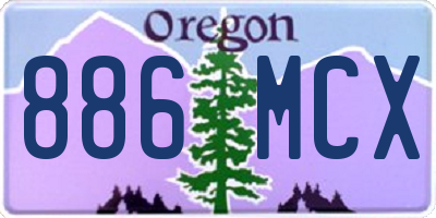 OR license plate 886MCX
