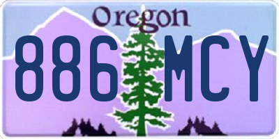 OR license plate 886MCY