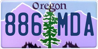 OR license plate 886MDA