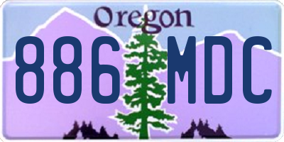 OR license plate 886MDC